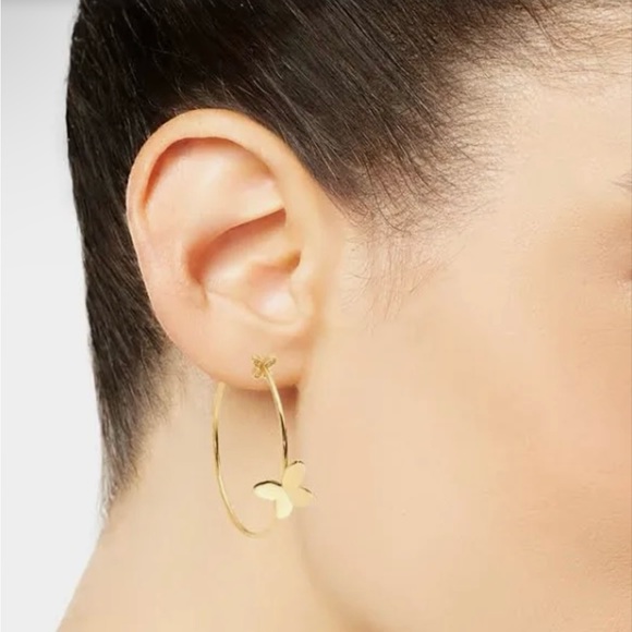 KATE SPADE In A Flutter Butterfly Hoop Earrings - Picture 3 of 8